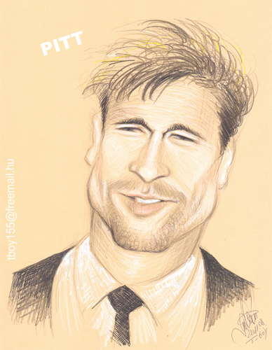 Cartoon: Brad Pitt (medium) by T-BOY tagged brad,pitt