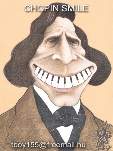 Cartoon: CHOPIN SMILE (medium) by T-BOY tagged chopin