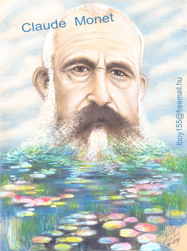 Cartoon: CLAUDE MONET (medium) by T-BOY tagged claude,monet