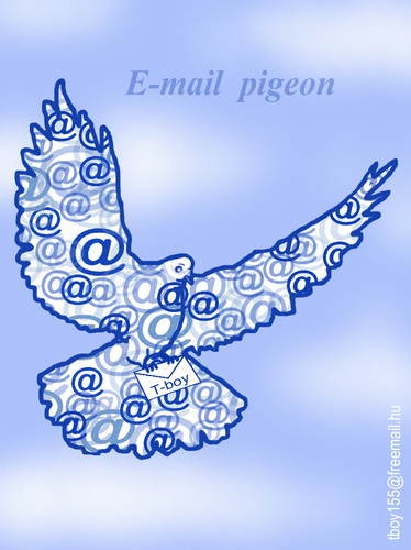 Cartoon: E MAIL  PIGEON (medium) by T-BOY tagged pigeon,mail