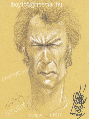 Cartoon: EASTWOOD STUDY (medium) by T-BOY tagged eastwood,study