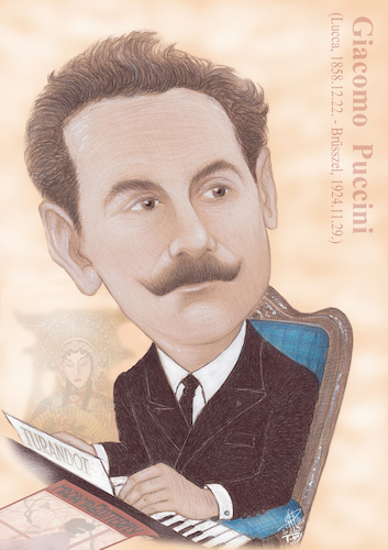 Cartoon: Giacomo Puccini (medium) by T-BOY tagged giacomo,puccini