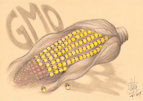 Cartoon: GMO   N E V E R (medium) by T-BOY tagged gmo