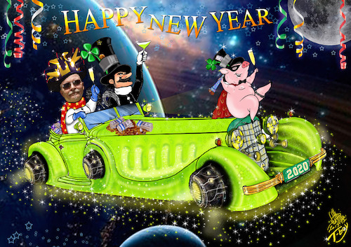 Cartoon: HAPPY NEW YEAR 2020 (medium) by T-BOY tagged happy,new,year,2020