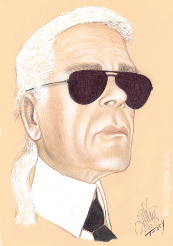 Cartoon: KARL  LAGERFELD (medium) by T-BOY tagged trendsetter,designer,mogul,fashion,lagerfeld,karl