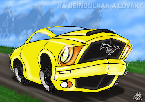 Cartoon: MUSTANG (medium) by T-BOY tagged mustang