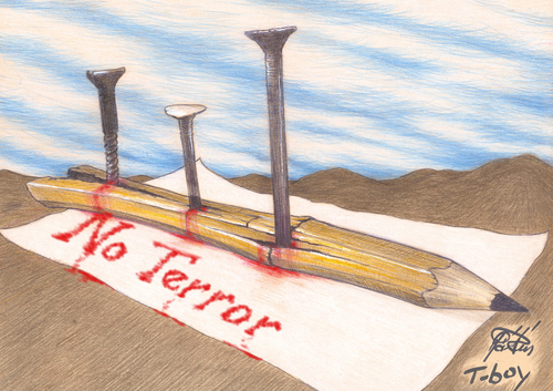 Cartoon: NO TERROR (medium) by T-BOY tagged no,terror