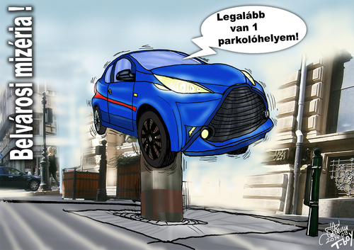Cartoon: Parking problems in the city (medium) by T-BOY tagged parking,problems,in,the,city,center