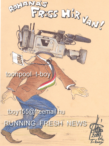 Cartoon: RUNNING FRESH NEWS (medium) by T-BOY tagged running,fresh,news