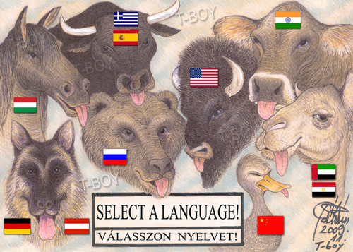 Cartoon: SELECT A LANGUAGE (medium) by T-BOY tagged select,language