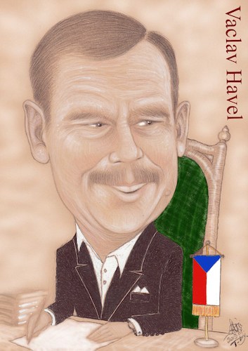 Cartoon: VACLAV HAVEL (medium) by T-BOY tagged vaclav,havel