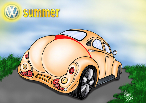 Cartoon: VW  SUMMER (medium) by T-BOY tagged vw,summer