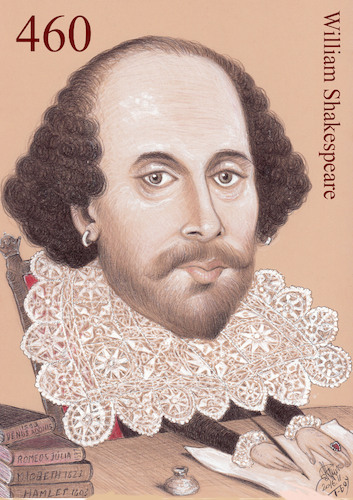 Cartoon: WILLIAM SHAKESPEARE (medium) by T-BOY tagged william,shakespeare