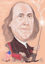 Cartoon: Benjamin Franklin 1706 1790 (small) by T-BOY tagged benjamin,franklin,1706,1790,usa