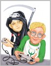 Cartoon: Death and gamer (small) by Braga76 tagged death,game