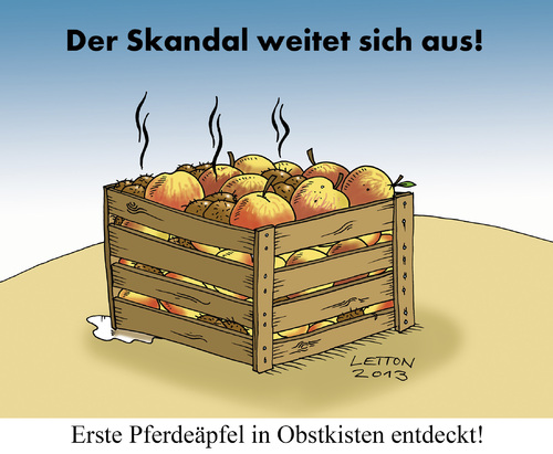 Cartoon: Veräppelt. (medium) by Nottel tagged lebensmittelskandal,pferdefleisch,betrug