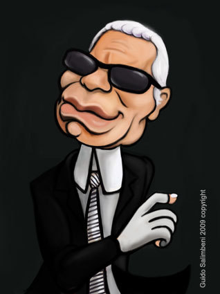 Cartoon: Karl Lagerfeld (medium) by guidosalimbeni tagged karl,lagerfeld,caricature,fashion