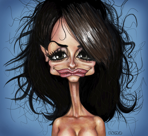 Cartoon: Penelope Cruz (medium) by K E M O tagged movie,film,music,cruz,penelope,art,kemo