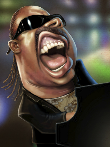 Cartoon: Steve Wonder (medium) by K E M O tagged portrait,caricature,wonder,steve,kemo