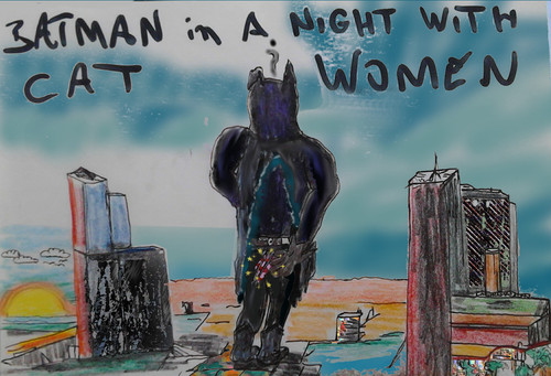 Cartoon: bat d night.. (medium) by wheelman tagged batman,catwomen,night