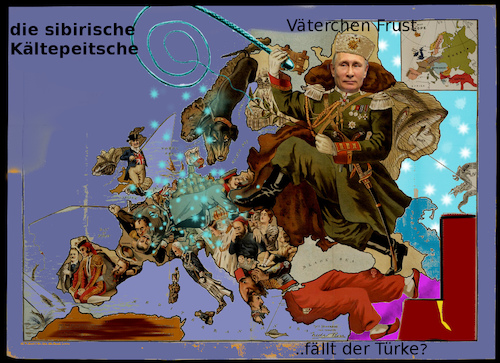 Cartoon: kalter gruss (medium) by wheelman tagged deutschland,europa,kälte,eis,frost,osten,russland