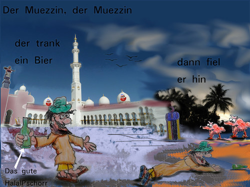 Cartoon: samstag in abuuhhdabi (medium) by wheelman tagged bier,religion,ausland