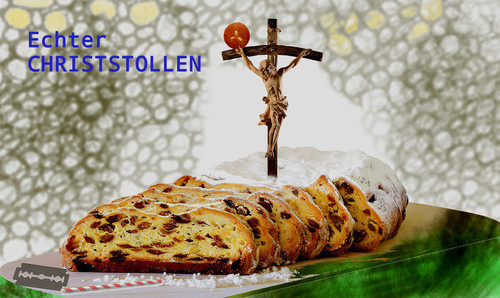 Cartoon: stollen II (medium) by wheelman tagged weihnachten,christstollen,essen