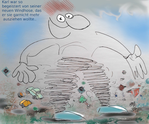 Cartoon: viel wind (medium) by wheelman tagged windhose