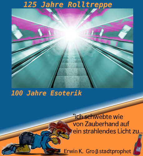 Cartoon: wunder der technik (medium) by wheelman tagged technik,rolltreppe,licht,beleuchtung,stadt,rausch,erlebniss