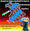 Cartoon: impfen in bayern (small) by wheelman tagged grippe,impfen,impfstoff,bayern,mangel,krise,krankheit,winter,bier
