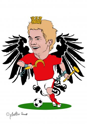 Cartoon: Andreas Ivanschitz caricature (medium) by geomateo tagged andreas,ivanschitz,caricature,cartoon,soccer,football,ball,sport,european,championship,footballer,oesterreich,austria,team,national