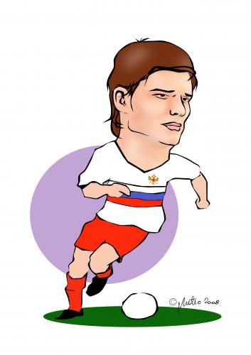 Cartoon: Andrei Arshavin caricature (medium) by geomateo tagged sport,soccer,football,fussball,caricature,russia,russian,fotballer,european,championship,andrei,arshavin