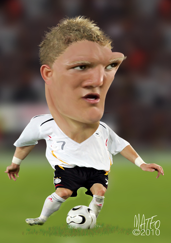 Cartoon: Bastian Schweinsteiger (medium) by geomateo tagged bastian,schweinsteiger,soccer,football,germany