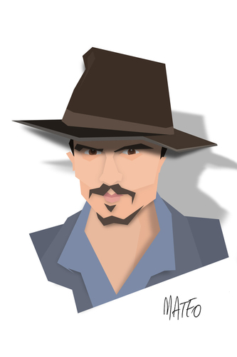 Cartoon: Johnny Depp cut out caricature (medium) by geomateo tagged depp,johnny,cutout