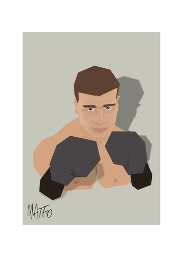 Cartoon: Lucian BUTE (medium) by geomateo tagged lucian,bute,box,romania