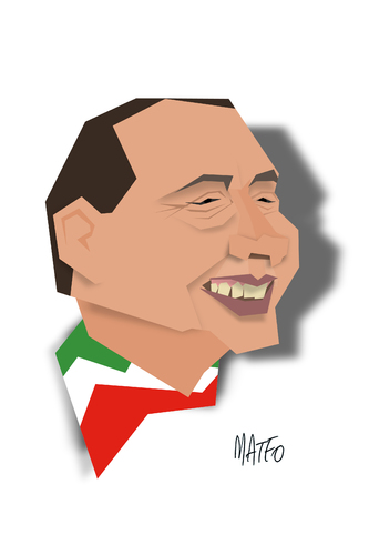 Cartoon: silvio berlusconi (medium) by geomateo tagged berlusconi,silvio