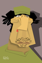 Cartoon: Muammar Gaddafi (small) by geomateo tagged muammar gaddafi libia dictators