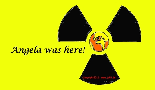 Cartoon: Merkel Atomkraft (medium) by Johli tagged atomausstieg,merkel,erde,nukleare,strahlung