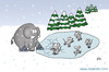 Cartoon: Dicker Elefant auf dünnem Eis (small) by katelein tagged elefant,maus,mäuse,mice,mouse,elephant,ice,eislaufen,iceskating,skating,slide,winter,snow