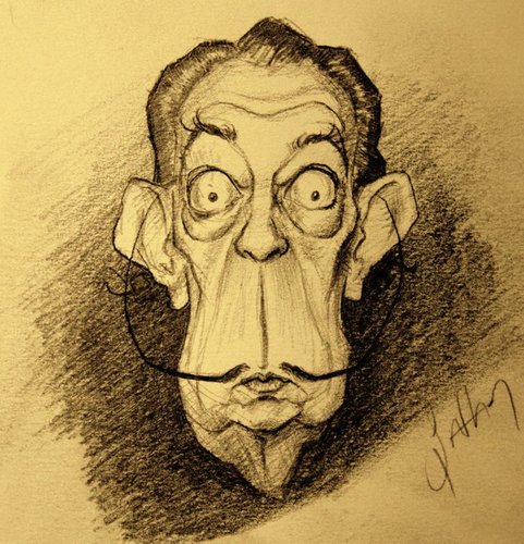 Cartoon: dali (medium) by sahannoyan tagged salvador,dali,portait,caricature,sahan,noyan