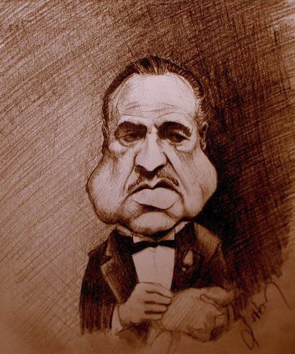 Cartoon: godfather (medium) by sahannoyan tagged marlon,brando