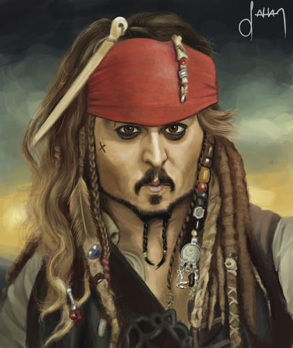 Cartoon: jack sparrow (medium) by sahannoyan tagged jack,sparrow