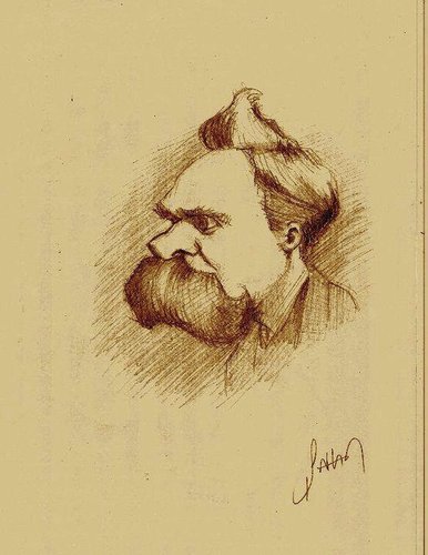 Cartoon: nietzsche (medium) by sahannoyan tagged nietzsche