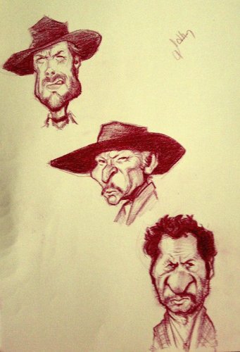 Cartoon: the good the bad the ugly (medium) by sahannoyan tagged clint,eastwood,good,bad,ugly,the