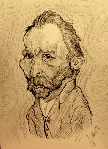 Cartoon: van gogh (medium) by sahannoyan tagged vincent,van,gogh,caricature,portrait,sahan,noyan