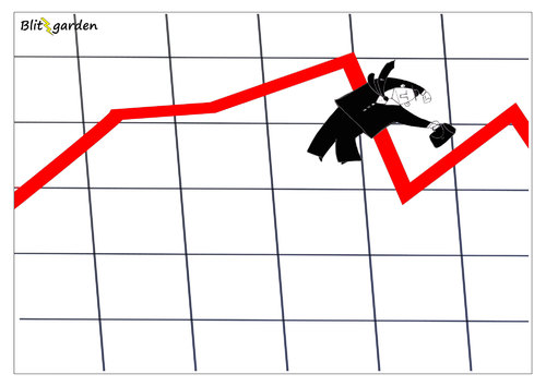 Cartoon: Aktiensprung (medium) by Oliver Kock tagged karriere,beruf,arbeit,börse,aktien,erfolg,boni,vw,sport,aktienkurs,cartoon,nick,blitzgarden