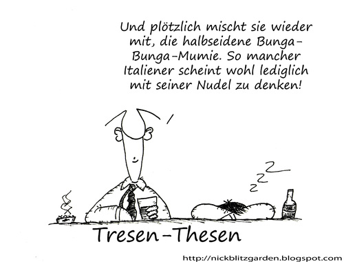 Cartoon: Berlusconi is back (medium) by Oliver Kock tagged berlusconi,italiener,nudel,bunga,wahl