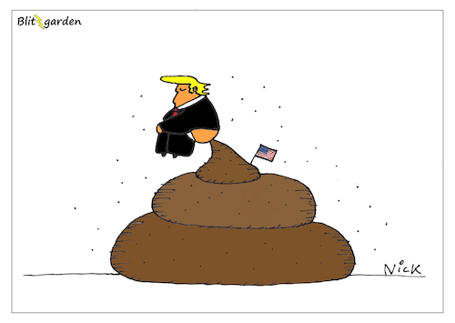 Cartoon: Ganz oben ... (medium) by Oliver Kock tagged trump,usa,erfolg,politik,präsident,macht,scheiße,cartoon,nick,blitzgarden