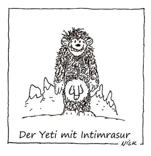 Cartoon: Intimrasur (medium) by Oliver Kock tagged yeti,intimrasur,berge,mythos