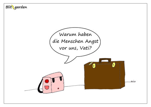 Cartoon: Von Koffern und Taschen (medium) by Oliver Kock tagged paris,attentate,bomben,isis,koffer,taschen,angst,furcht,bevölkerung,westen,hannover,vorsicht,sicherheit